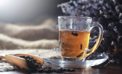 Brewed tea on a serving table