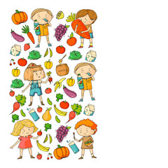 Children eating healthy food. Sport, fitness.