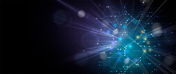 Abstract DNA technology. Science medical concept. Futuristic background