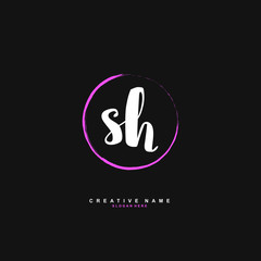 S H SH Initial logo template vector. Letter logo concept with background template.