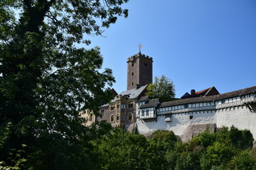 Fototapeta na wymiar Die Wartburg in der Stadt Eisenach in Thüringen