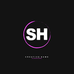 S H SH Initial logo template vector. Letter logo concept with background template.