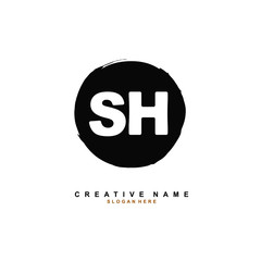 S H SH Initial logo template vector. Letter logo concept with background template.