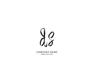 DS Initial handwriting logo vector