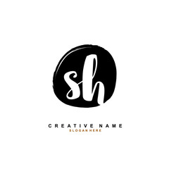 S H SH Initial logo template vector. Letter logo concept with background template.
