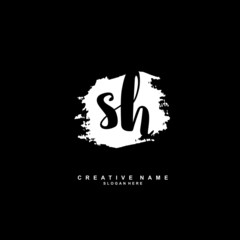 S H SH Initial logo template vector. Letter logo concept with background template.