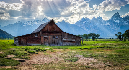 Sunlight on the Barn, Grand Teton National Park