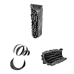 Vector design of hardwood and construction sign. Collection of hardwood and wood stock symbol for web.