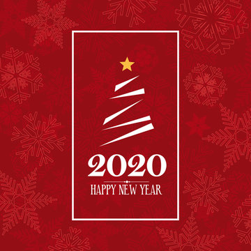 2020 Happy New Year. greeting, invitation or menu cover. vector illustration