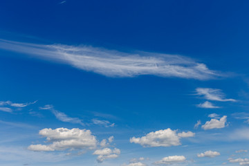 Naklejka na ściany i meble beautiful blue sky with white clouds as a natural background
