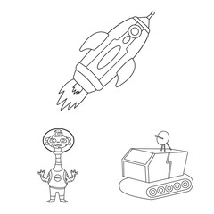 Isolated object of space and galaxy icon. Set of space and travels vector icon for stock.