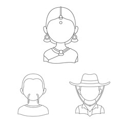 Isolated object of imitator and resident icon. Collection of imitator and culture stock vector illustration.