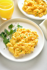 Scrambled eggs for breakfast