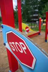 Red road sign 