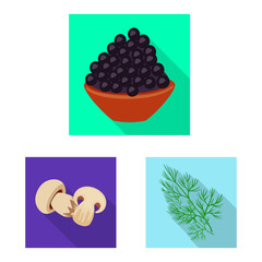 Vector design of taste and product logo. Collection of taste and cooking stock vector illustration.