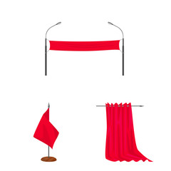 Vector design of promotional and textile logo. Collection of promotional and white stock vector illustration.