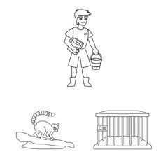 Vector illustration of entertainment and forest symbol. Set of entertainment and park vector icon for stock.