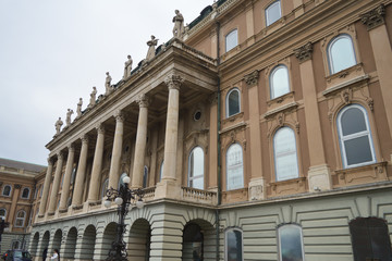 Fototapeta na wymiar Walking on Buda Castle in Budapest on December 30, 2017.