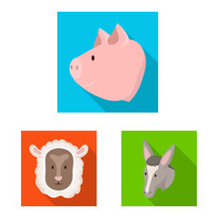 Vector design of agriculture and breeding symbol. Set of agriculture and organic vector icon for stock.