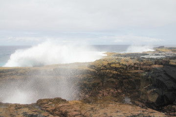 ALOFAAGA blowholes in the village of Taga on south-west Savaii are wave power in its purest form, as they propel a roaring jet of water hundreds of feet up into the air. 