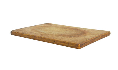 Grunge cutting board isolated on white  background