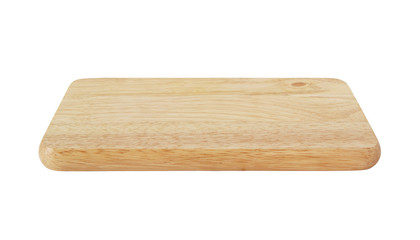 Wooden chopping board isolated on white 