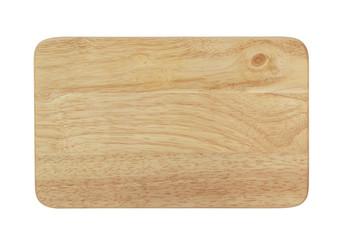Natural cutting board. Wooden chopping board isolated on white