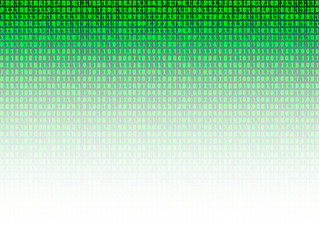 Vector Technology Background, 3D Effect, Green Binary Code Data Gradient Wallpaper.