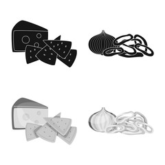 Vector illustration of taste and seasonin sign. Set of taste and organic stock symbol for web.