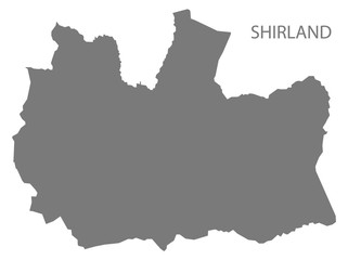 Shirland grey ward map of North East Derbyshire district in East Midlands England UK