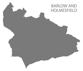 Barlow and Holmesfield grey ward map of North East Derbyshire district in East Midlands England UK