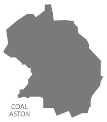 Coal Aston grey ward map of North East Derbyshire district in East Midlands England UK