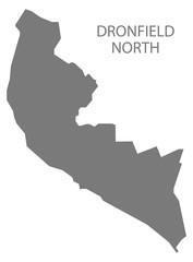 Dronfield North grey ward map of North East Derbyshire district in East Midlands England UK