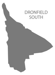 Dronfield South grey ward map of North East Derbyshire district in East Midlands England UK