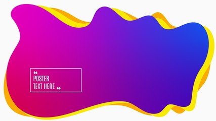 Blurred background. Geometric liquid shape. Abstract pink and blue gradient design. Dynamic shape background. Landing page blurred cover. Composition template banner. Vector