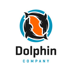 dolphin and circle logo design