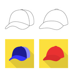Isolated object of clothing and cap icon. Set of clothing and beret stock vector illustration.