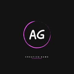 A G AG Initial logo template vector. Letter logo concept with background template.