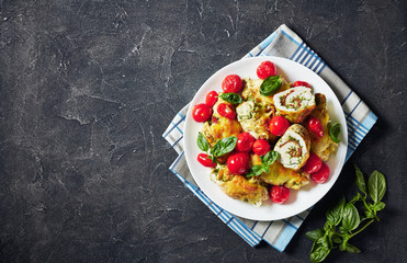 Italian Chicken Rolls with pesto, top view