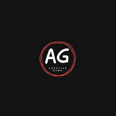 A G AG Initial logo template vector. Letter logo concept with background template.