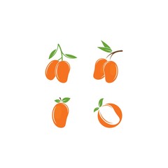 Mango in flat style. Mango vector logo.mango icon 