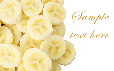 Banana slices isolated on white 