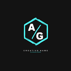A G AG Initial logo template vector. Letter logo concept with background template.