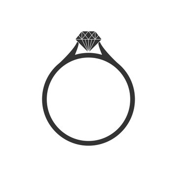 Wedding ceremony diamond ring icon