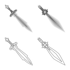 Vector design of game and armor logo. Collection of game and blade stock vector illustration.