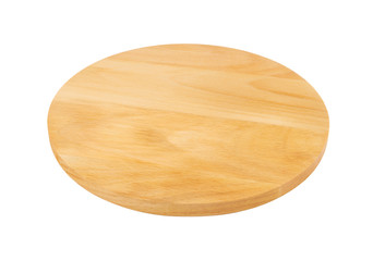 Round cutting board isolated on white background