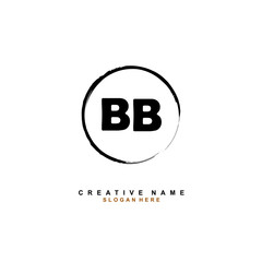 B BB Initial logo template vector. Letter logo concept with background template.