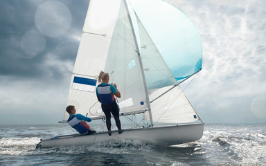  Sailing yacht race. Yachting. Sailing regatta.