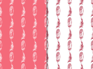 Mockingjay feather seamless pattern hand drawn sketch