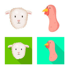 Isolated object of agriculture and breeding symbol. Collection of agriculture and organic stock symbol for web.